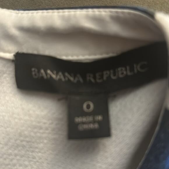 Banana Republic Blue Leaf Floral Printed High Low Dress 0 Wedding Retrogirl Glam - Picture 11 of 12